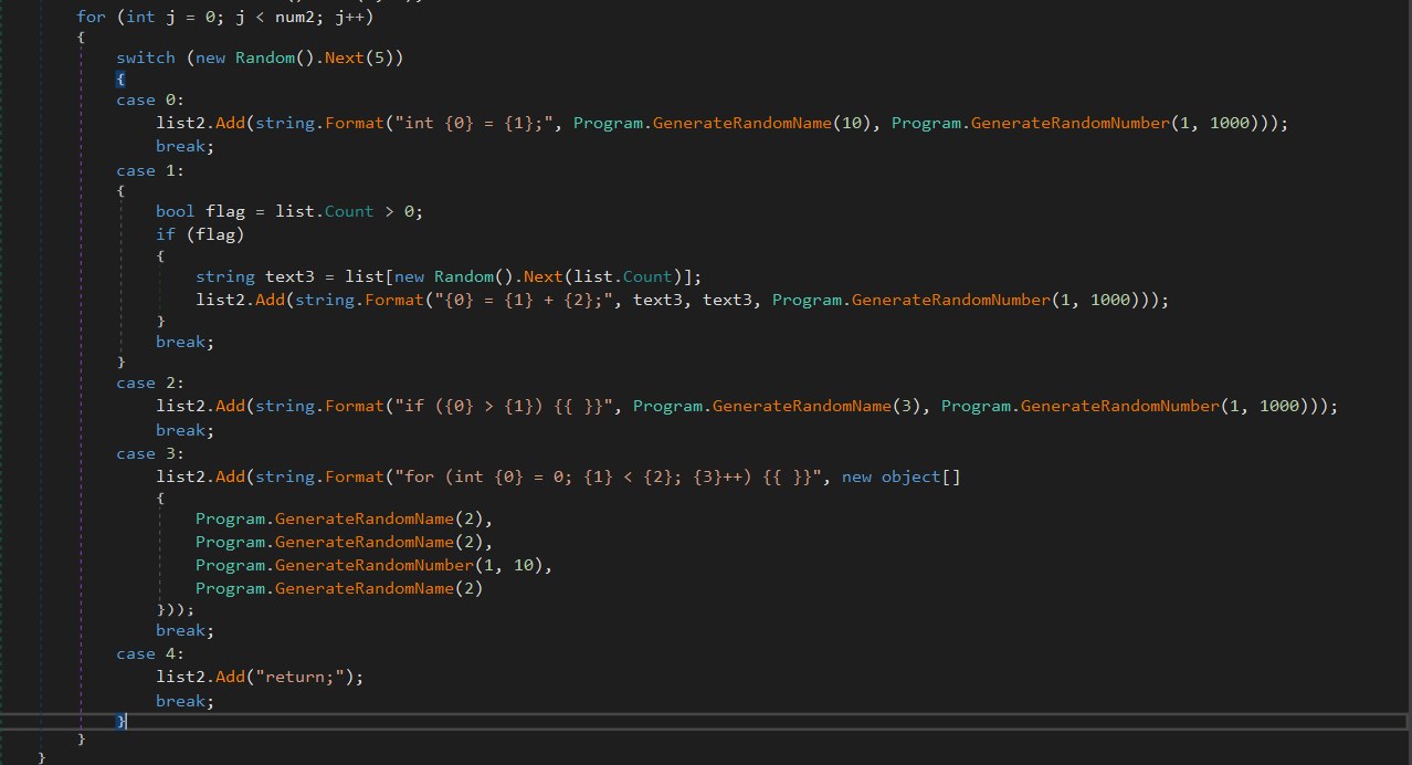 Code packed with tricks to mislead analysis