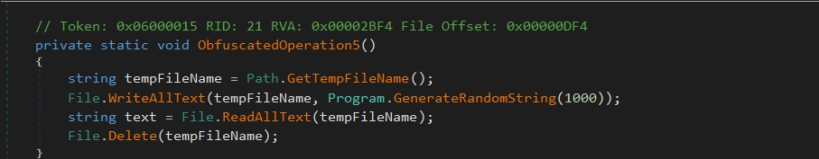 Malware using fake code for analysis evasion